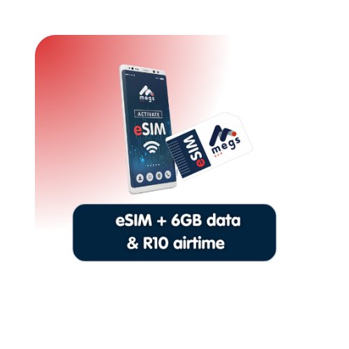 eSIM + 6GB Data (7 days) + R10 airtime